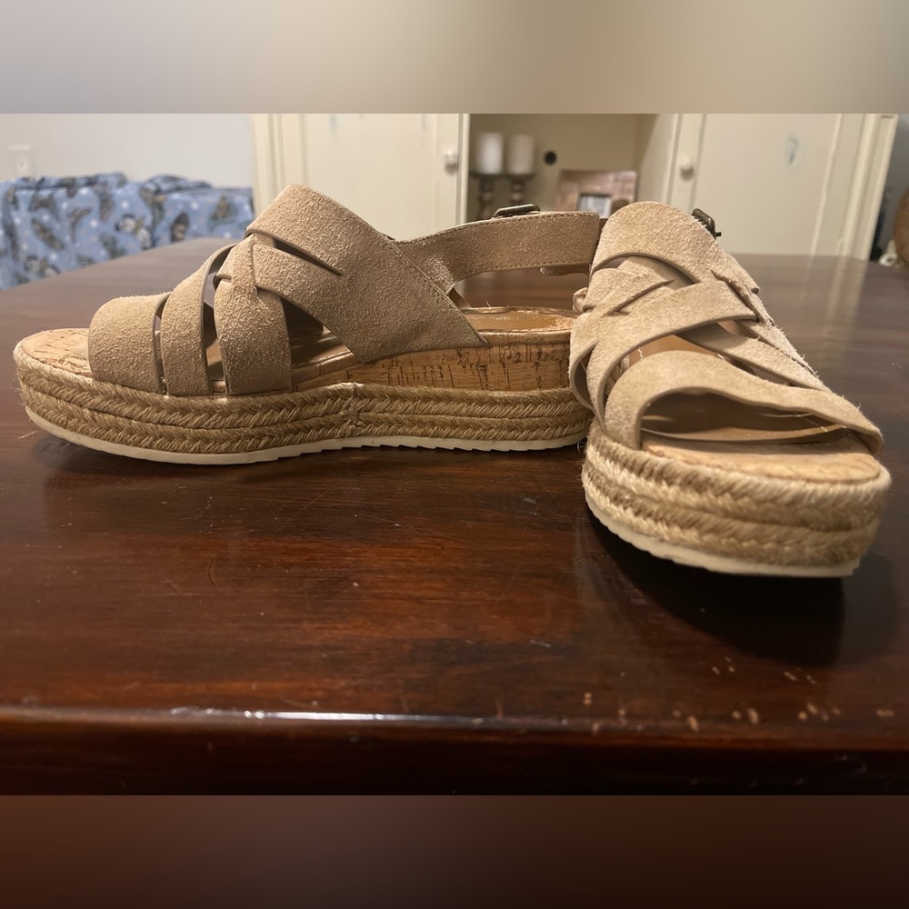 Trask Randi Suede Strap Espadrille Platform Sandals 6 - Picture 4 of 4